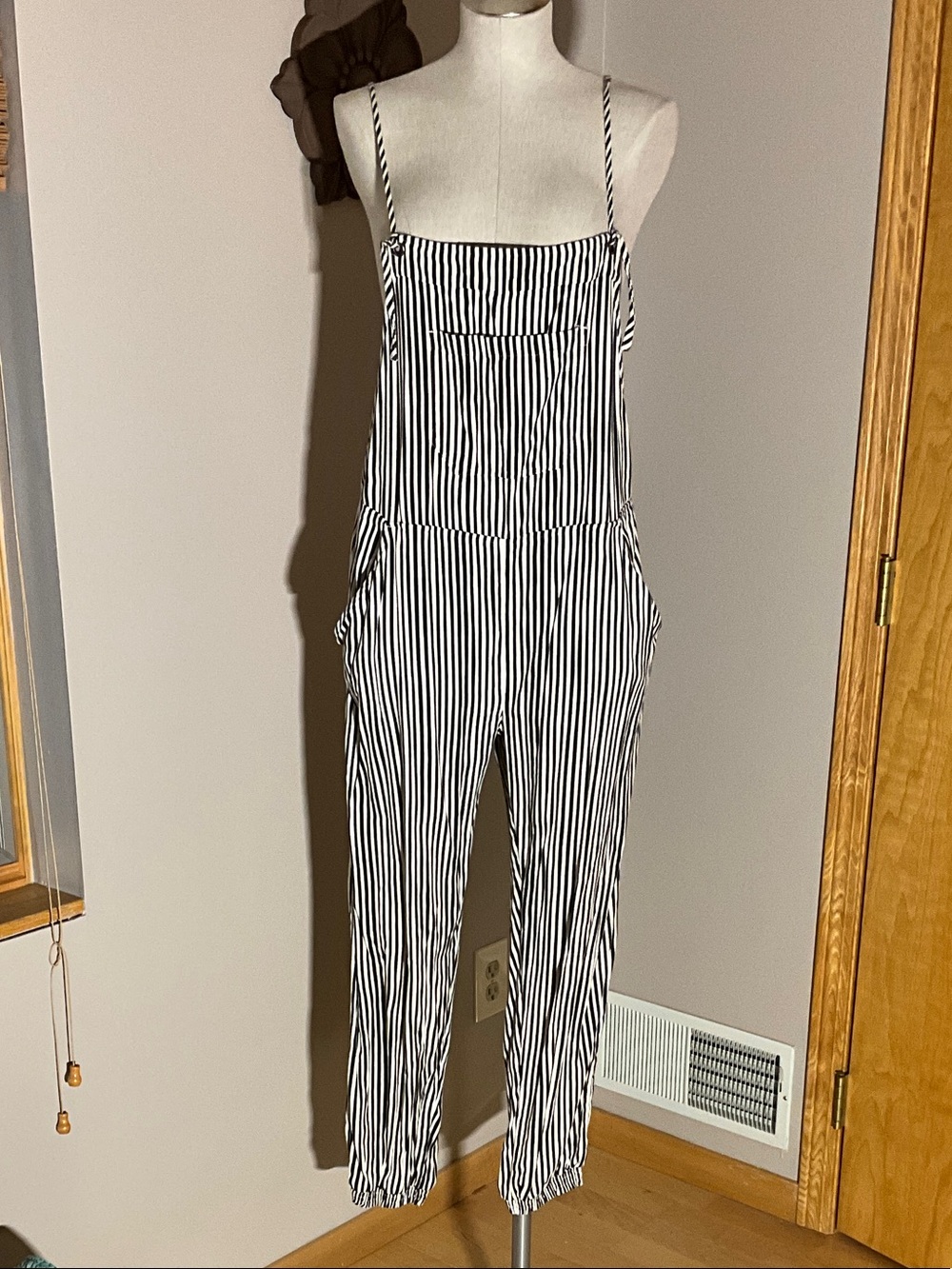 Billabong Black & White Striped Women's Jumpsuit